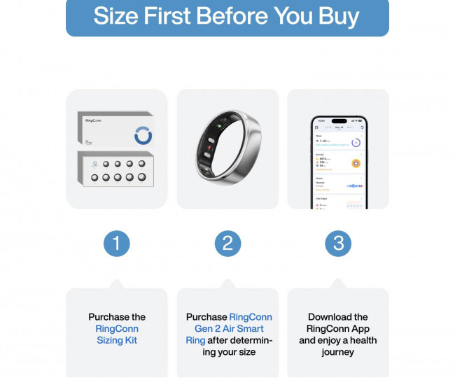 Розумне кільце RingConn Gen 2 Air Galaxy Sliver